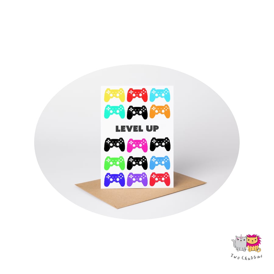 Gamer Level Up Birthday Card