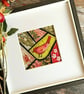 Mosaic-style fabric bird picture, textile art, textile bird, gift for bird lover - Image 1