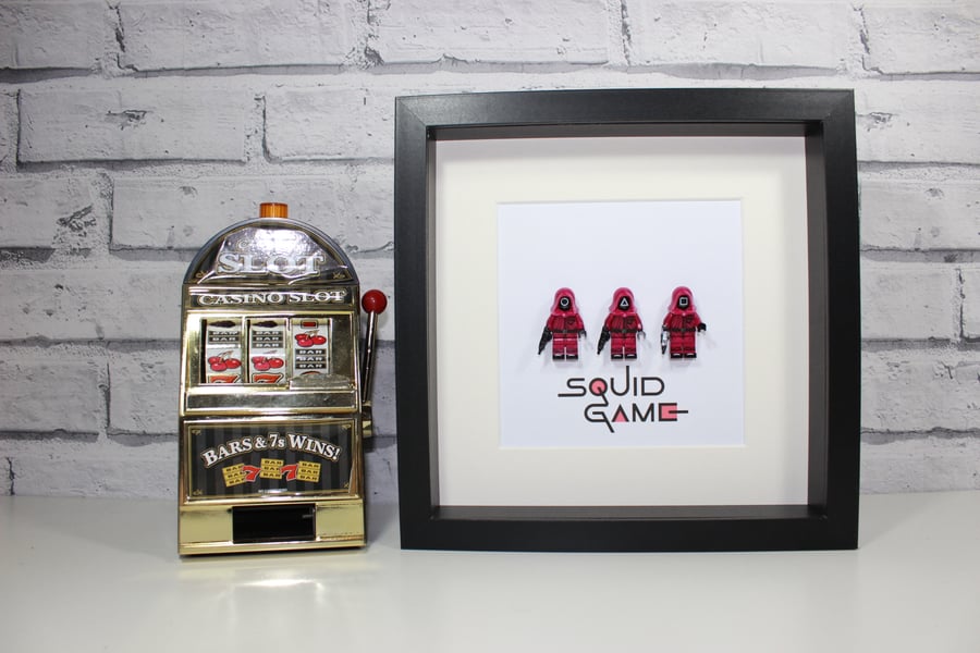 SQUID GAME - FRAMED CUSTOM WORKER MINIFIGURES - AWESOME ART WORK