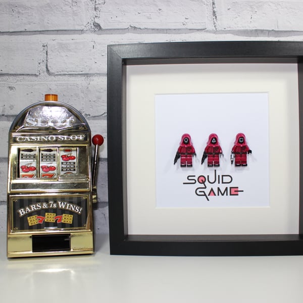 SQUID GAME - FRAMED CUSTOM WORKER MINIFIGURES - AWESOME ART WORK