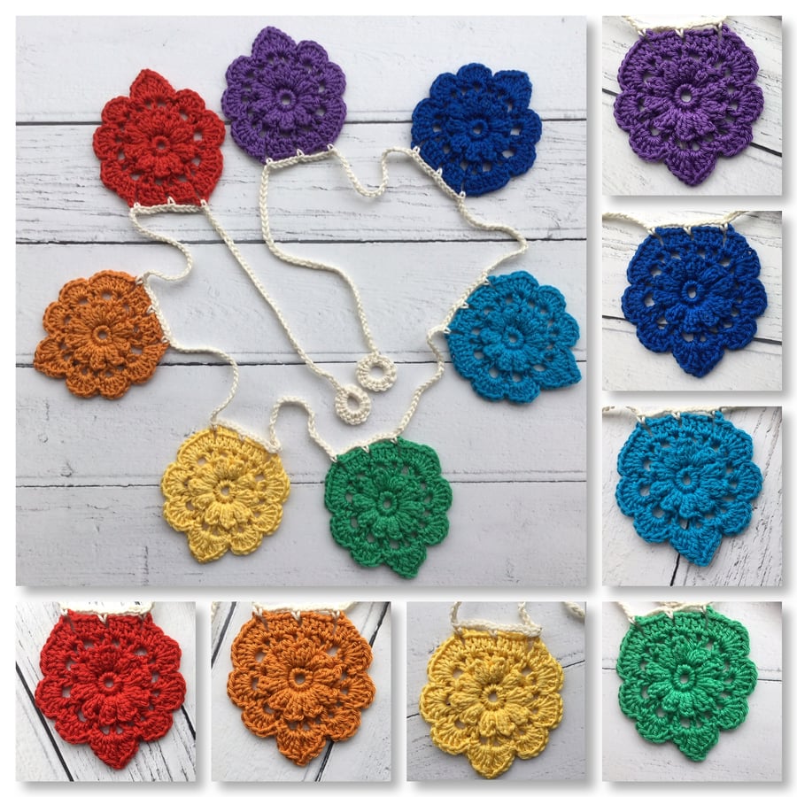 Crochet Rainbow Garland 