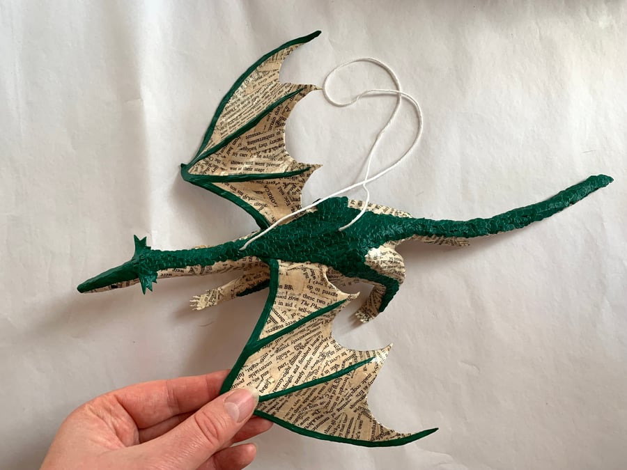 Paper Dragon Pre-Order - Hanging Book Sculpture Ornament ARRIVES AFTER CHRISTMAS