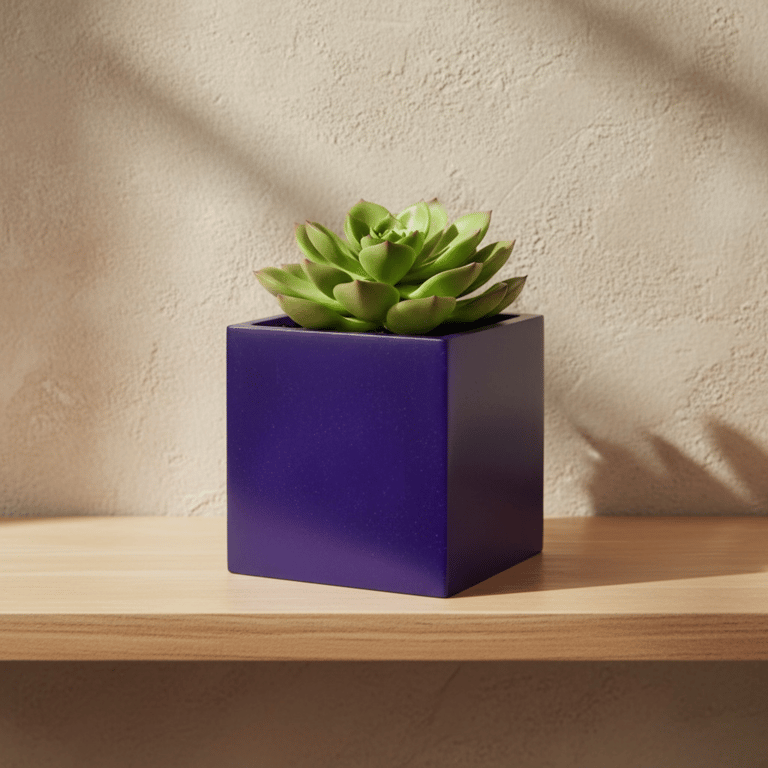 Medium Square Violet Plant Pot Indoor Planter 10 cm