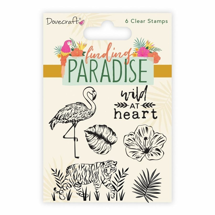Dovecraft Collections 'Finding Paradise' 6 Clear Stamps Set