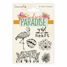 Dovecraft Collections 'Finding Paradise' 6 Clear Stamps Set