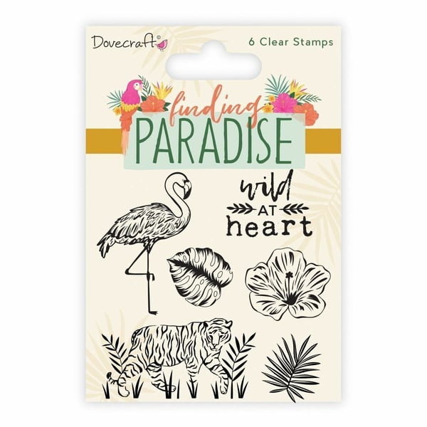 Dovecraft Collections 'Finding Paradise' 6 Clear Stamps Set