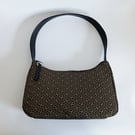 Elegant Handmade Japanese Fabric "Baguette" Sholder Bag - Geometric Gold & Black
