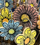 Handmade Stoneware Ceramic Flower Stake - Yellow with Bee - Image 4