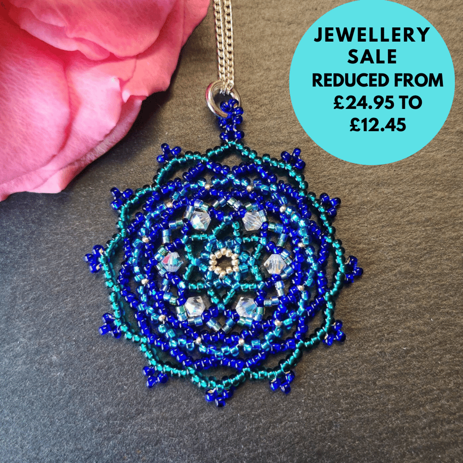 SALE - Mandala Beadwork Necklace