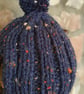 Small Tea Cosy for 2 Cup Tea Pot, Navy Tweed, Hand Knitted - Image 6