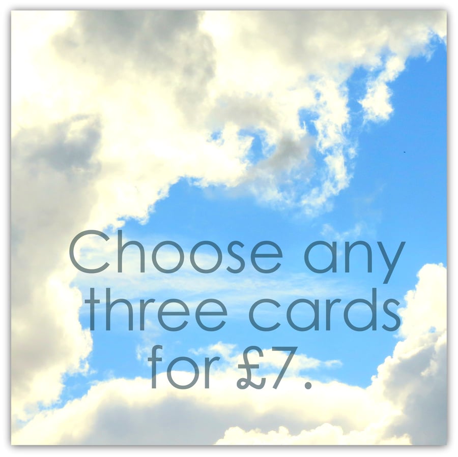 Any three individual cards of your choice.