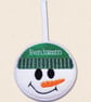 Snow Boy or Snow Girl Christmas Decoration - Embroidered Tree Ornament - Image 2