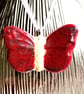 Postbox Red Butterfly Glass Hanging Decoration - Image 1
