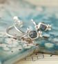 Raw sapphire gemstone earrings, silver hoop earrings - Image 5