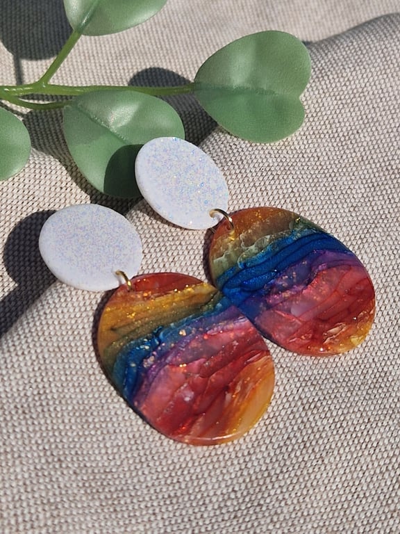 Polymer Clay Earrings: Spectrum 