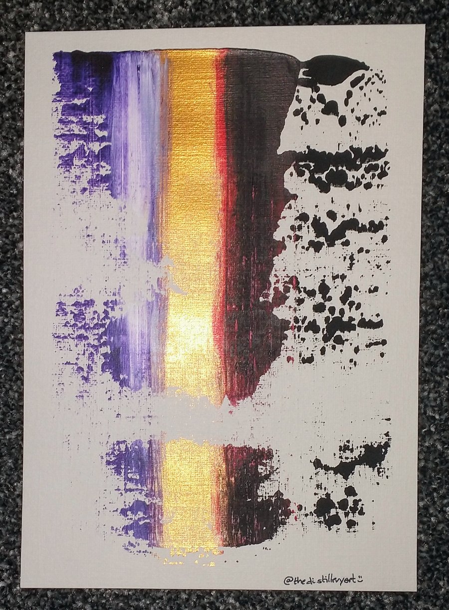 A5 Abstract Acrylic Pull Painting