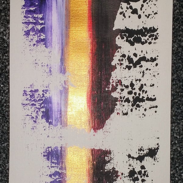 A5 Abstract Acrylic Pull Painting