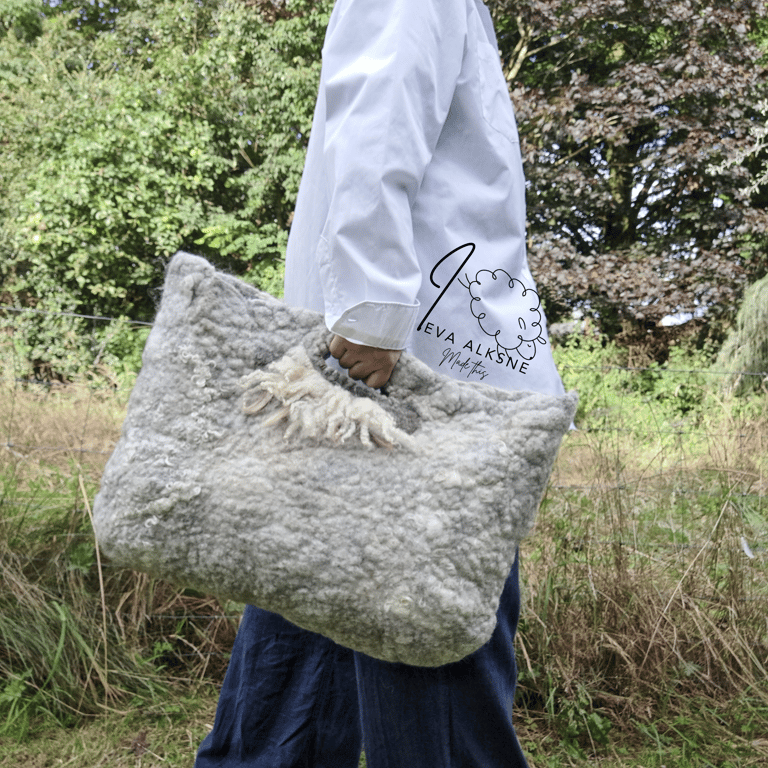 Large felted wool and Silk grab bag 