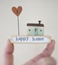 Little Wooden Painted House and Base in a Bag
