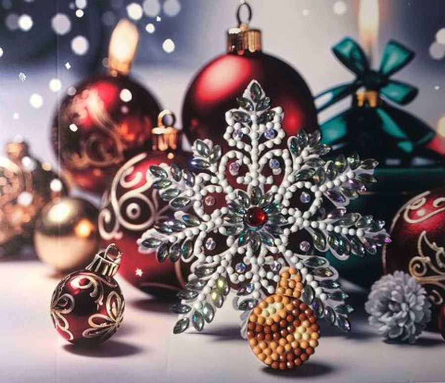 Diamond Art Card Christmas Decorations Snowflake