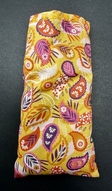 Lavender and hop sleep-aid bag - Vibrant yellow paisley - zero waste project