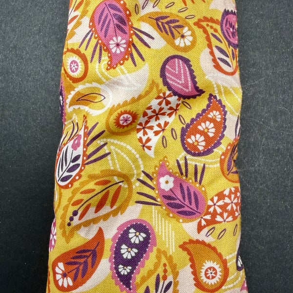 Lavender and hop sleep-aid bag - Vibrant yellow paisley - zero waste project