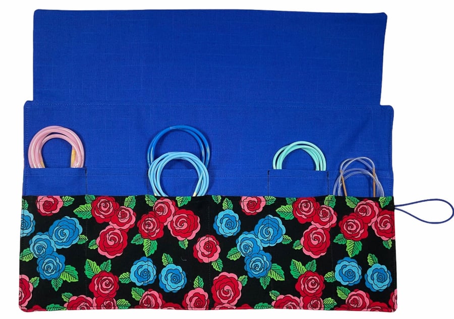 Circular needle case, floral needle case, fixed circular case, sock needles case