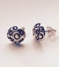 Silver moonscape Stud Earrings - Image 1