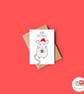 Mouse Christmas Card, A6 Christmas Card, Cute Animal Christmas Card