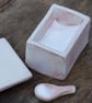 Blush pink salt box with spoon - Image 3