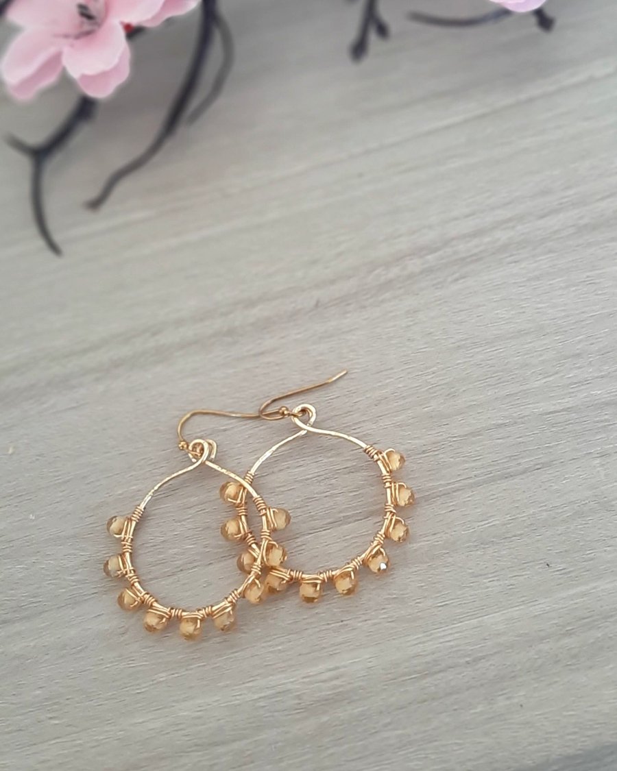Yellow beaded earrings