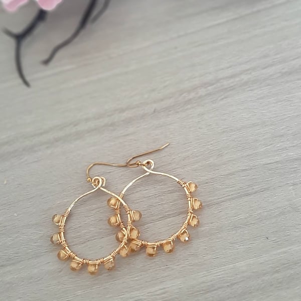 Yellow beaded earrings