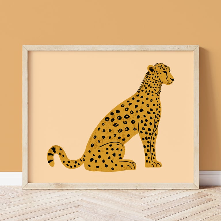 Sitting Leopard A4 Art Print