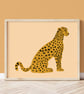 Sitting Leopard A4 Art Print - Image 1