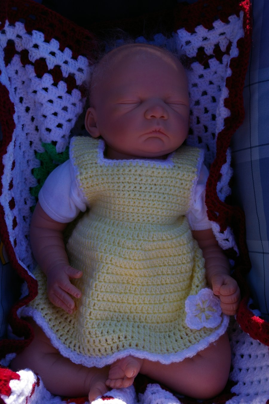 Baby Dress Crochet Yellow and White