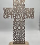 Hail Mary Prayer Cross Freestanding Christian Cross Catholic Gift First Communio - Image 4