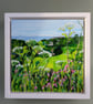 Original Acrylic Painting - wild flower painting wooden box canvas framed