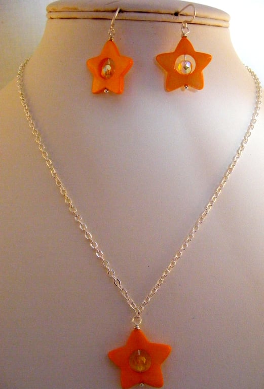 Orange Shell Star Jewellery Set
