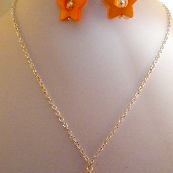 Orange Shell Star Jewellery Set