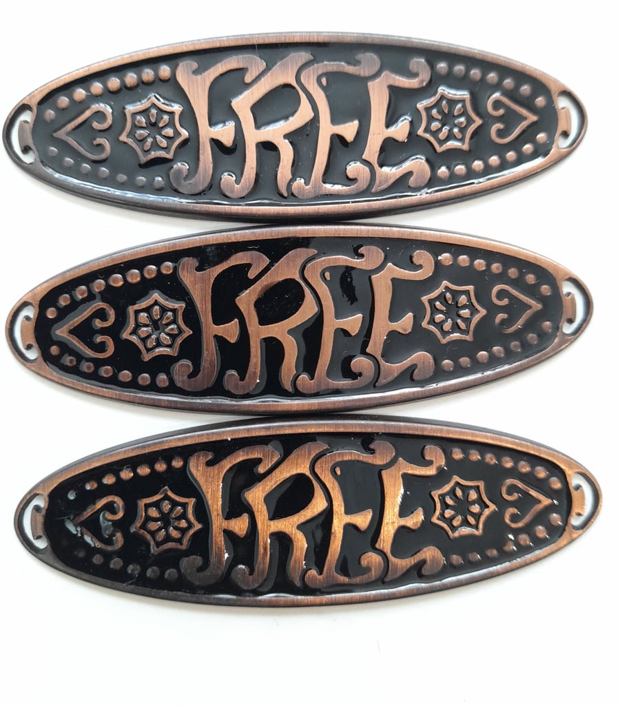 3 x oval 82x27mm Ornate buckle ribbon slider embellishment