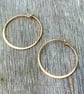 30mm 14k Gold Filled Flat  Hoop Earrings  - Image 3