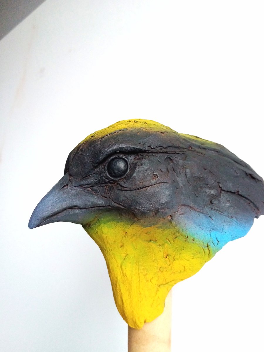 Blue winged Mountain tanager sculpture 