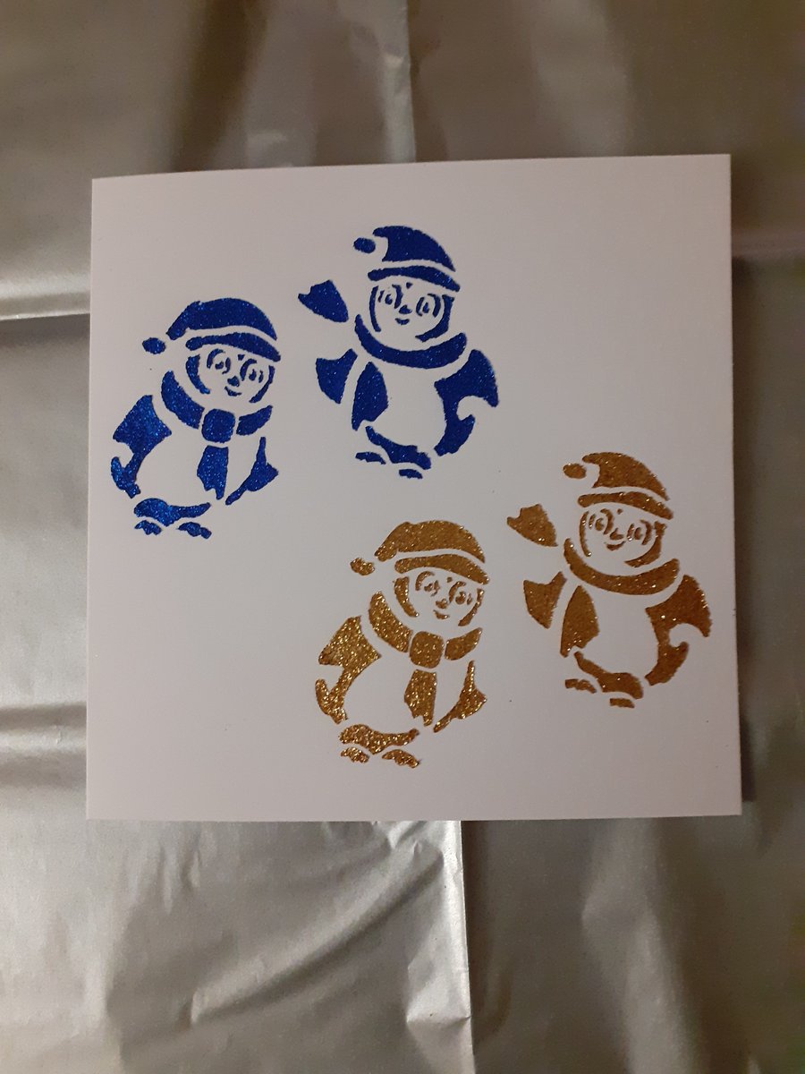 Handmade Penguins Christmas Card