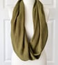 Khaki with Gold Speckles Infinity Scarf, 100% cotton  - Image 3