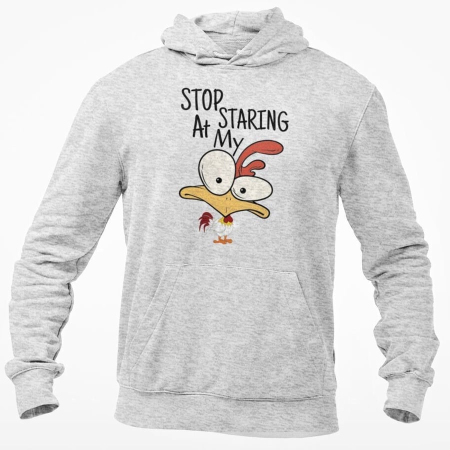 Stop Staring At My .. Hoodie Hooded Sweatshirt Funny Joke Pullover cartoon