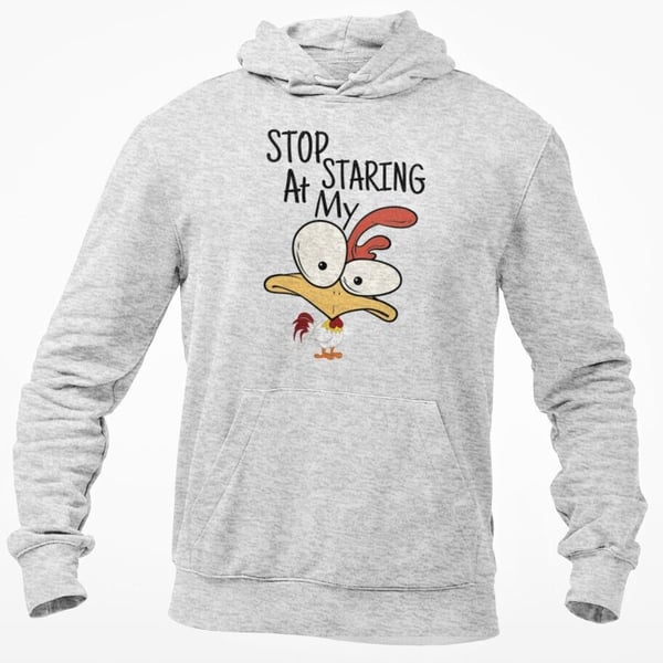 Stop Staring At My .. Hoodie Hooded Sweatshirt Funny Joke Pullover cartoon