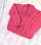 Cabled Cardigan Hand Knitted in Chunky Yarn for a Girl, Gift Ideas for Children  - Image 6
