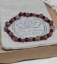 Strawberry quartz and garnet gemstone stretch bracelet  - Image 1
