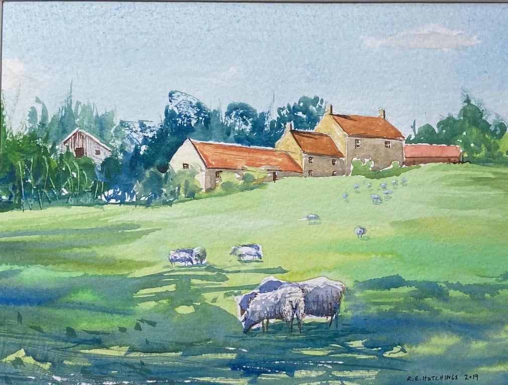 Kildale mid summer en plein air (PURE ORIGINAL WATERCOLOUR fully mounted 12 x 10