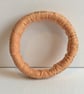 Bangle, bracelet, fabric covered, slip on, peach with gold embossed pattern - Image 5